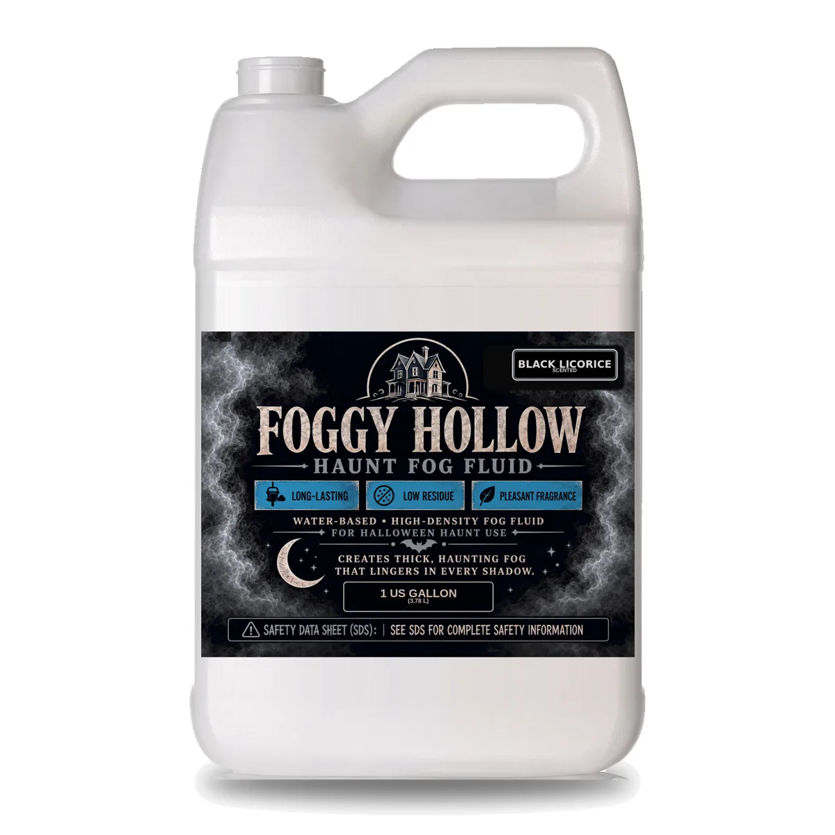 Foggy Hollow Haunt Fog Fluid, Black Licorice scent, 1 gallon jug