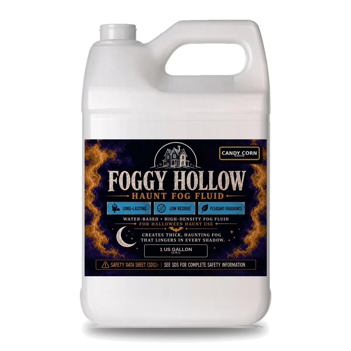 Foggy Hollow Haunt Fog Fluid, Candy Corn scent, 1 gallon jug
