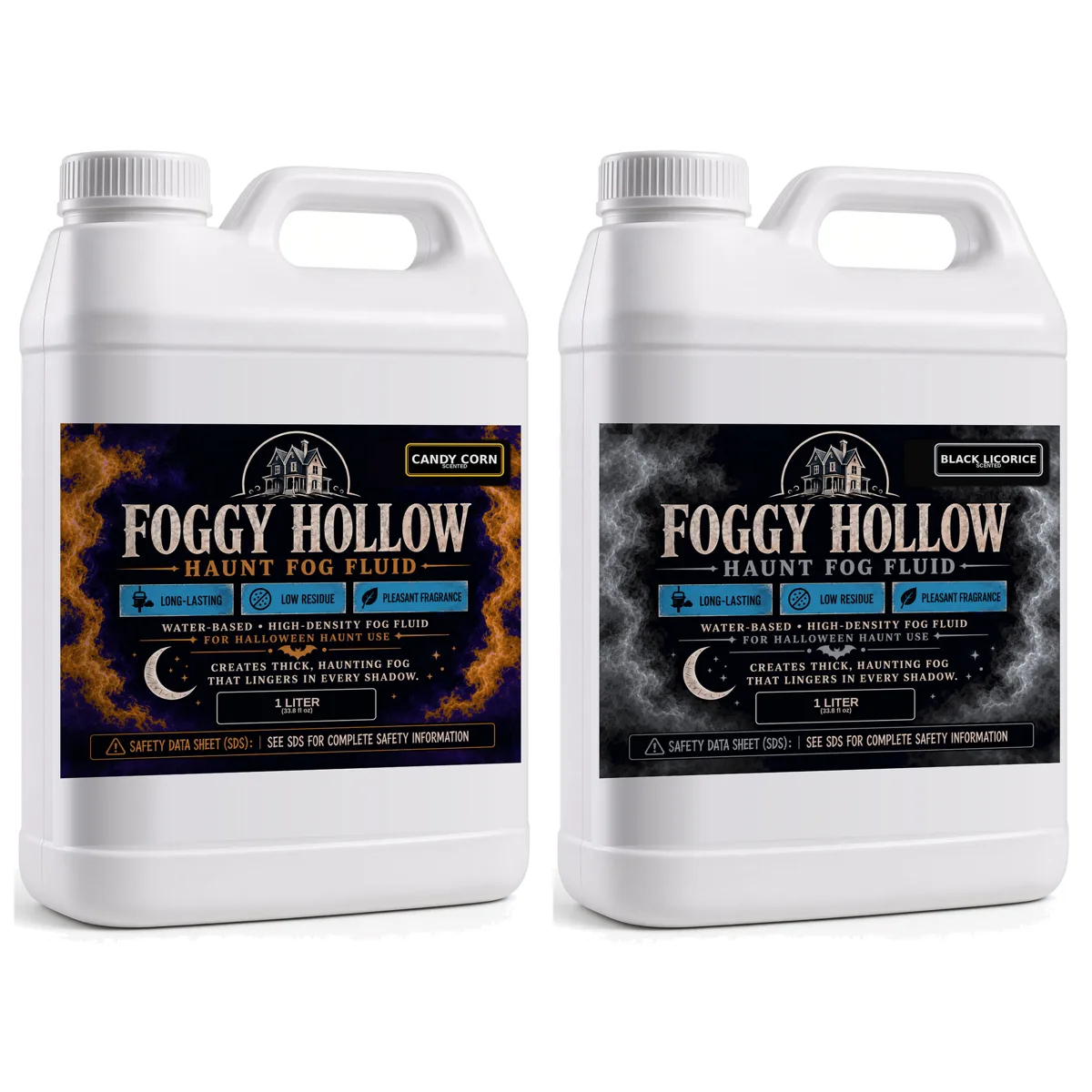 Foggy Hollow 2-pack with one Candy Corn and one Black Licorice bottle