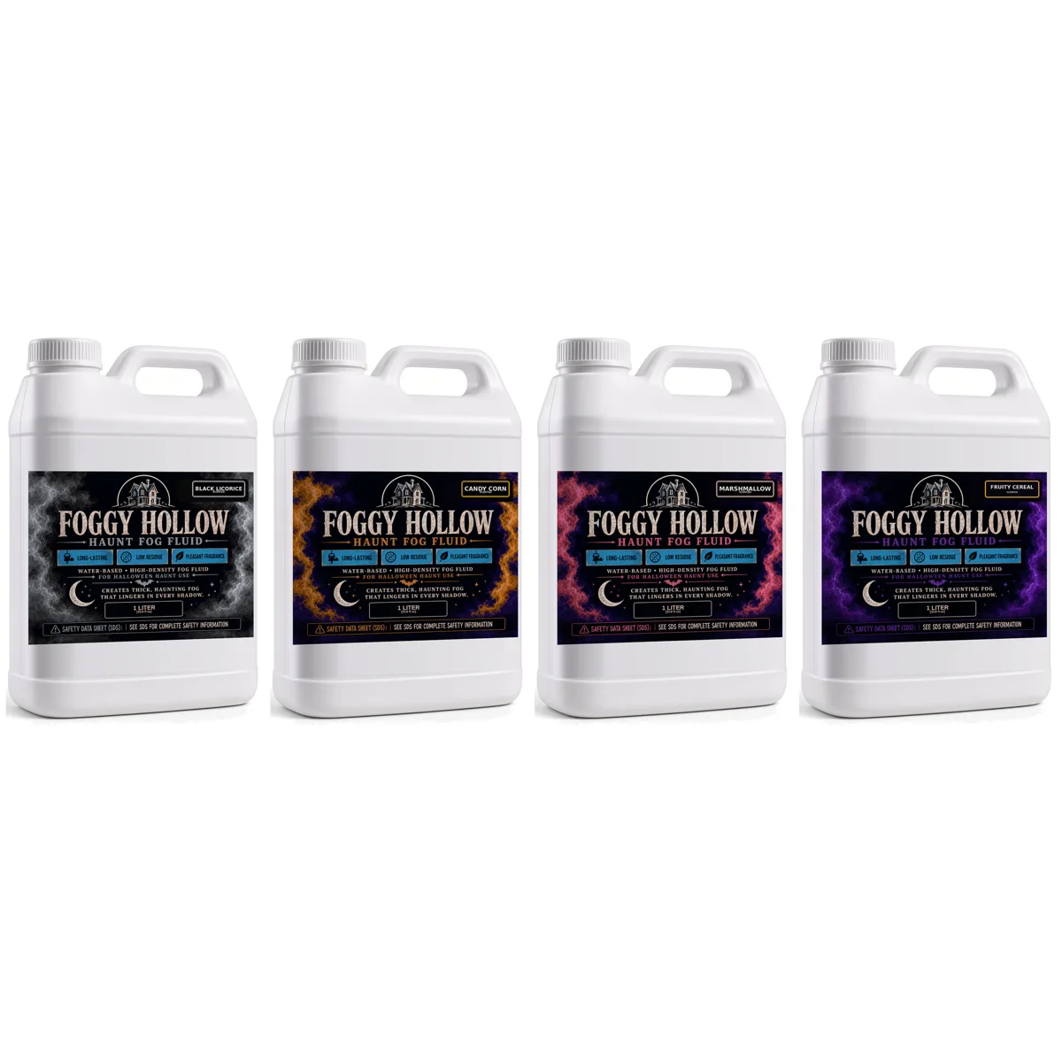 Foggy Hollow 4-scent sampler, four bottles of haunt fog fluid
